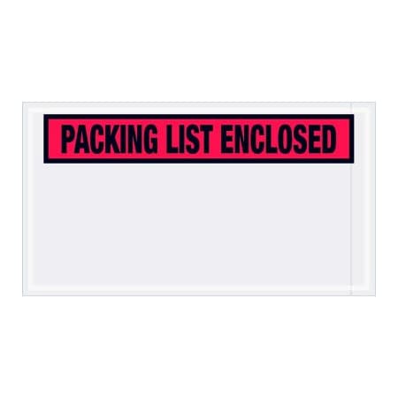 Panel Face Envelopes, Packing List Enclosed Print, 10L X 5-1/2W, Red, 1000/Pack